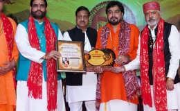 Acharya Hemanshu Ji Honoured with Lifetime Achievement Award at National Dharma Jyotish Sammelan 2026 in Lucknow